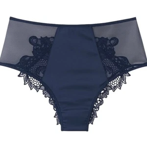Victoria's Secret Cheeky-Höschen Blue Dragon Gr. L Applikation High Waist transparent Netz - Bild 1 von 12