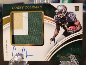 2016 Immaculate Collegiate /99 Corey Coleman Auto Rookie Patch RPA RC Baylor