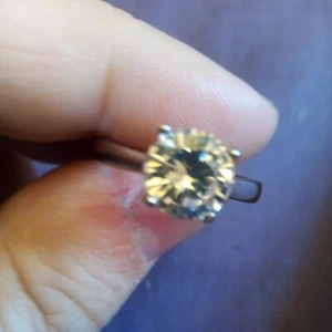 2 Ct Round Cubic Zirconia Solitaire Ring White Gold Plated size UK S and USA 9 - Picture 1 of 3