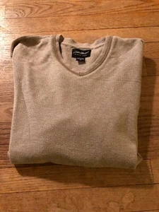 Eddie Bauer Men’s VNeck Pullover Top Jersey Tan Size Medium - Picture 1 of 8