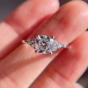 IGI Certified 2.30 Ct Cushion Cut Lab Grown Diamond Wedding Ring 14k White Gold - Picture 1 of 10