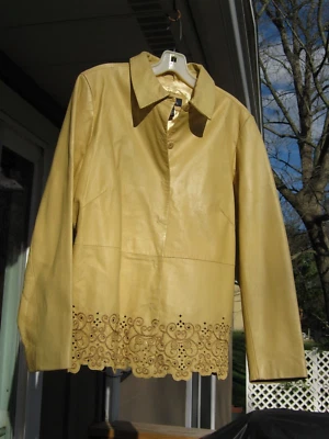 CHAQUETA DE CUERO MUJER DENIM & CO. TALLA MEDIANA-HERMOSA CONDICIÓN USADA-¡MIRA! Foto 1 de 4