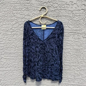 Camiseta de Colección Free People Mezcla de Lino Espalda Recortada Manga Larga Talla XS - Imagen 1 de 3