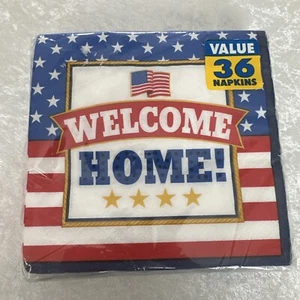 WELCOME HOME American Pride LUNCH NAPKINS (36) Party Supplies Army Navy Military - Picture 1 of 9