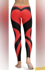 Fiercepulse schwarz & rot herzförmige Leggings Medium - Bild 1 von 6