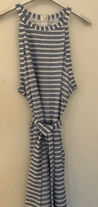 Jumpsuit blau weiß gestreift, Gr. 42 / XL, Racerback - Bild 1 von 6