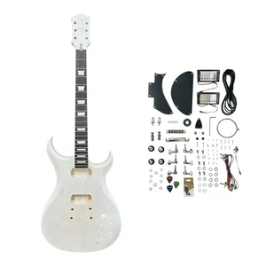 Haze E575DIY White-Primed Poplar Body Set-Neck HGS H-H Electric Guitar DIY Kit - Picture 1 of 20