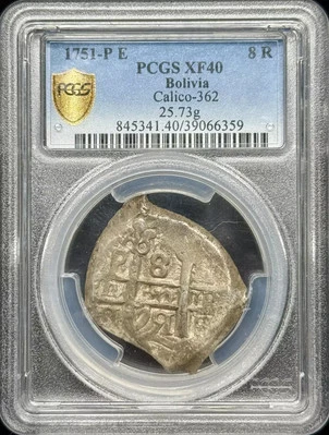 1751 P/E BOLIVIA Silver 8 REALES PCGS XF-40 Calico-362 - Image 1 of 3
