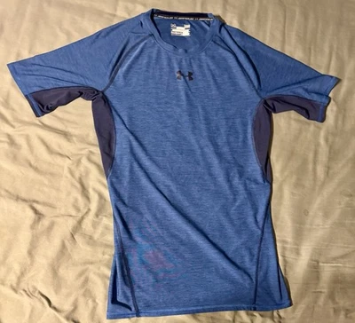 Under Armour Men's HeatGear Compression Short Sleeve Shirt 1361518 Blue - Image 1 of 3