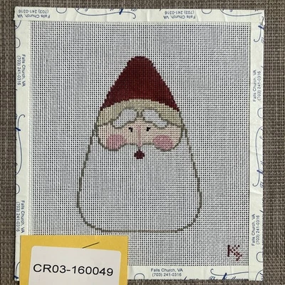 Handpainted Needlepoint Canvas | Long Beard Santa | **Must Read Description** - Image 1 of 3