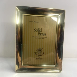 Solid Brass  Vtg Loui Michel Cie 5x7 Photo Frame Hand Polished,Lacquer Coated - Picture 1 of 7