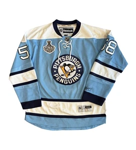 Reebok Pittsburgh Penguins Letang Blue Jersey 2009 Stanley Cup Finals Size Large - Picture 1 of 17
