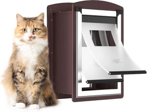 Pet Door for Exterior Wall, Metal Frame and Telescopic Tunnel Pet Door, Double S - Picture 1 of 6