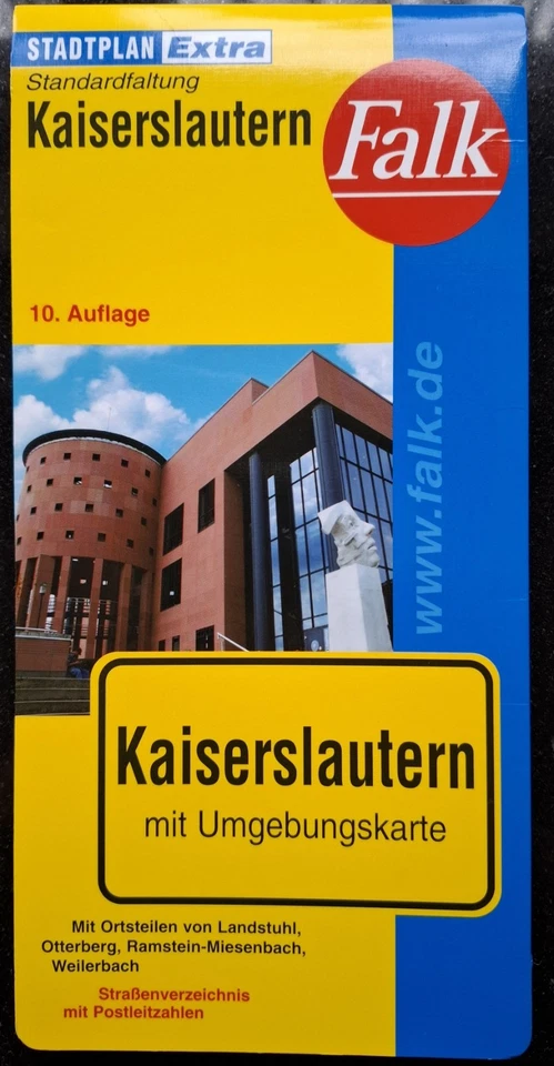 Falk Stadtplan EXTRA Kaiserslautern mit Umgebungskarte, 10. Auflage, neuwertig - Bild 1 von 1