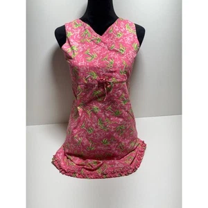 Lilly Pulitzer Dress Kids Sz 14?Pink Green Beach Sleeveless Tropical Coastal - Picture 1 of 9