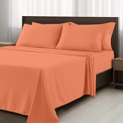 Juego de sábanas 6 piezas extra suaves 16" bolsillo profundo serie 1800 calidad hotelera de lujo Foto 1 de 4