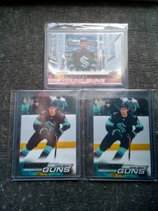 Lote de 3: Tarjetas de pistola joven hockey cubierta superior SHANE WRIGHT 2022-23 1 lona 2 bases - Imagen 1 de 10