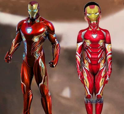 Marvel Avengers Iron Man Kid Cosplay Jumpsuit Tight Children Costume Halloween - Image 1 of 4