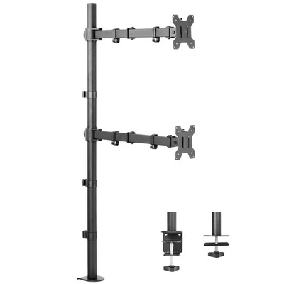 VIVO Dual Monitor Mount Extra Tall Adjustable Stand | Fits Two Screens up to 27" - Image 1 of 4