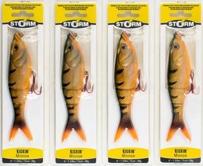 (LOTE DE 4) PERCHA STORM KICKIN' MINNOW 6" KSM06P J3118 Foto 1 de 2
