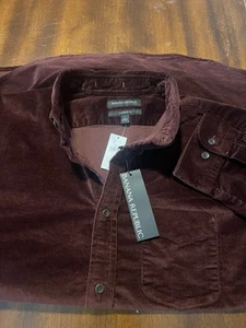Neu mit Etikett Banana Republic große Knopfleiste Cord Standard Passform schwer weinrot - Bild 1 von 5