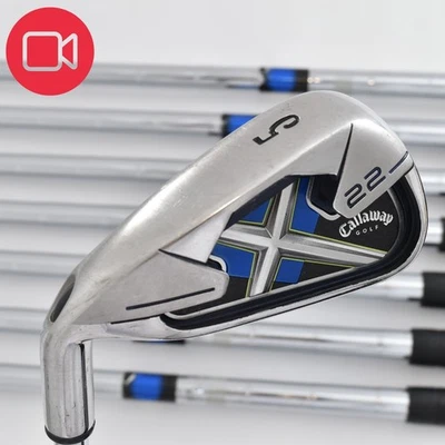 Lefty 8pcs Callaway X-22 Irons Set 5-6-7-8-9-P-A-S PW AW SW Stiff LH Mazze... - Immagine 1 di 4