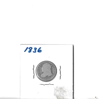 VINTAGE 1836 LIBERTY CAPPED BUST DIME 10 CENT SILVER COIN NICE - Image 1 of 2