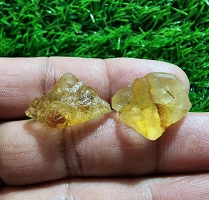 Attractive Imperial Topaz Raw 2 Piece 21-24 MM Size Loose Gemstone For Jewelry - Picture 1 of 9