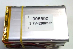 BATTERIA AI POLIMERI DI LITIO 90 X 55 X 9 MM 3,7 V 5200 MAH - Picture 1 of 1