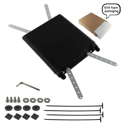 Universal 48 Row 96 Plate Transmission Oil Cooler w/ AN10 Fitings For Caddy Mk1 - Image 1 of 4