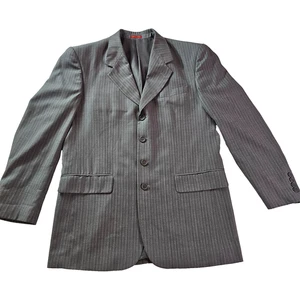 Vitaliano Men’s 40R Pinstripe Blazer Jacket Gray 4-Button — “Super 150’s Cloth” - Picture 1 of 11