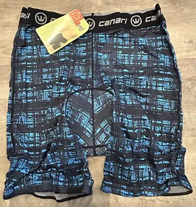 NEW CANARI CRAZY ECHELON Bicycle Shorts LINER Gel Brief Blue Hatch XXL NWT - Picture 1 of 5