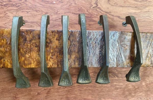 Old Cabinet Pull Handle Brass,signed 1937 LOT of 6#A34 - Picture 1 of 7