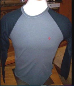 NEU Volcom Gr. SMALL Thermo Raglan Langarm Warm Shirt Grau Schwarz Tee - Bild 1 von 1
