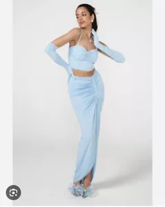 Nana Jacqueline Millie Skirt Blue Crystal Embellished S NWT $300 - Picture 1 of 7
