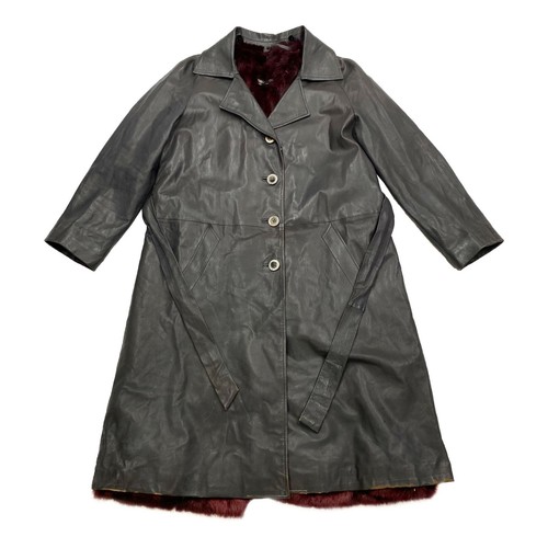 Cappotto in pelle Mario Valentino Cappotto lungo da donna vintage firmato foderato in pelliccia