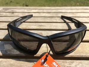 Maxx Motorrad Zulu Sonnenbrille schwarz rauchfarbene Gläser Schaumstoffpolsterung ATV-Brille - Bild 1 von 12