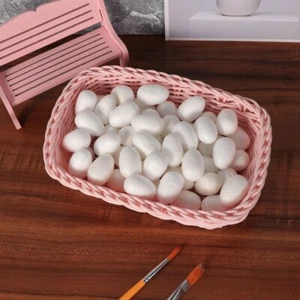 White Polystyrene Eggs Party Favor Supplies Fake Eggs Plain Unpainted Eggs - Picture 1 of 11