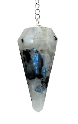 Rainbow Moonstone Dowsing Crystal Pendulum
