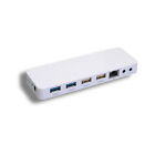 USB 3.0 Dockingstation 4x Port Hub + Ethernet RJ45 3,5 mm Audio Stereo Mikro PC Mac