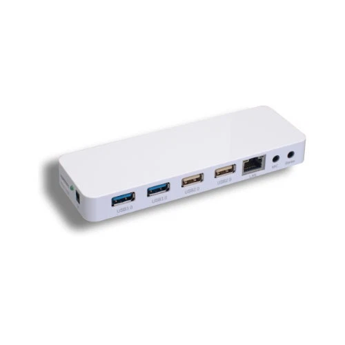 USB 3.0 Docking Station 4x Port Hub +Ethernet RJ45 3.5mm Audio Stereo Mic PC Mac - Image 1 of 1