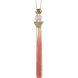 John Wind Necklace Petite Tangerine Ombre Ladder Tassel Fringed Fringe - Picture 1 of 2