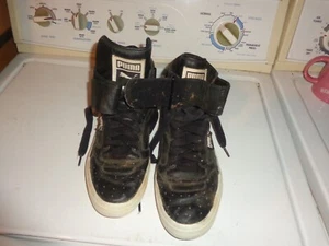 Vintage PUMA Sky Hi Top Men’s 10.5 BLACK/White - Picture 1 of 6