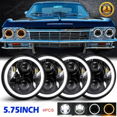 4pcs For Chevrolet Impala El Camino Chevelle 5 3/4" HI-Lo Round LED Headlights A - Image 1 of 4