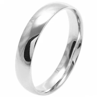 Guaranteed 10K White Gold Plain Comfort Fit Wedding Band Ring Size 5-13 - Image 1 of 4