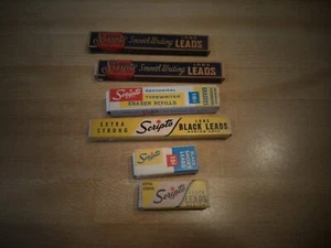 Lot of 6 Vintage Scripto Leads and Typewriter erasers Refills in Boxes USA - Picture 1 of 16