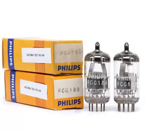 MATCHED PAIR PCC189/7ES8 PHILIPS NOS HOLLAND Tube Lampe Valve 진공관 真空管 Valvula - Bild 1 von 2