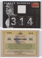 2013 America's Pastime Career Numbers Memorabilia Gold /25 Gaylord Perry HOF