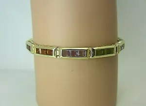 14k Oro Amarillo Amatista Topacio Azul Granate Citrino Peridoto Pulsera 10.50CT - Imagen 1 de 9