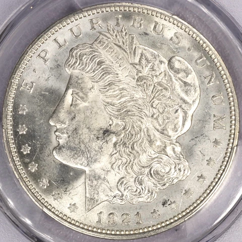 1921-D Morgan Silver Dollar - PCGS MS 62 Cover